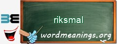 WordMeaning blackboard for riksmal